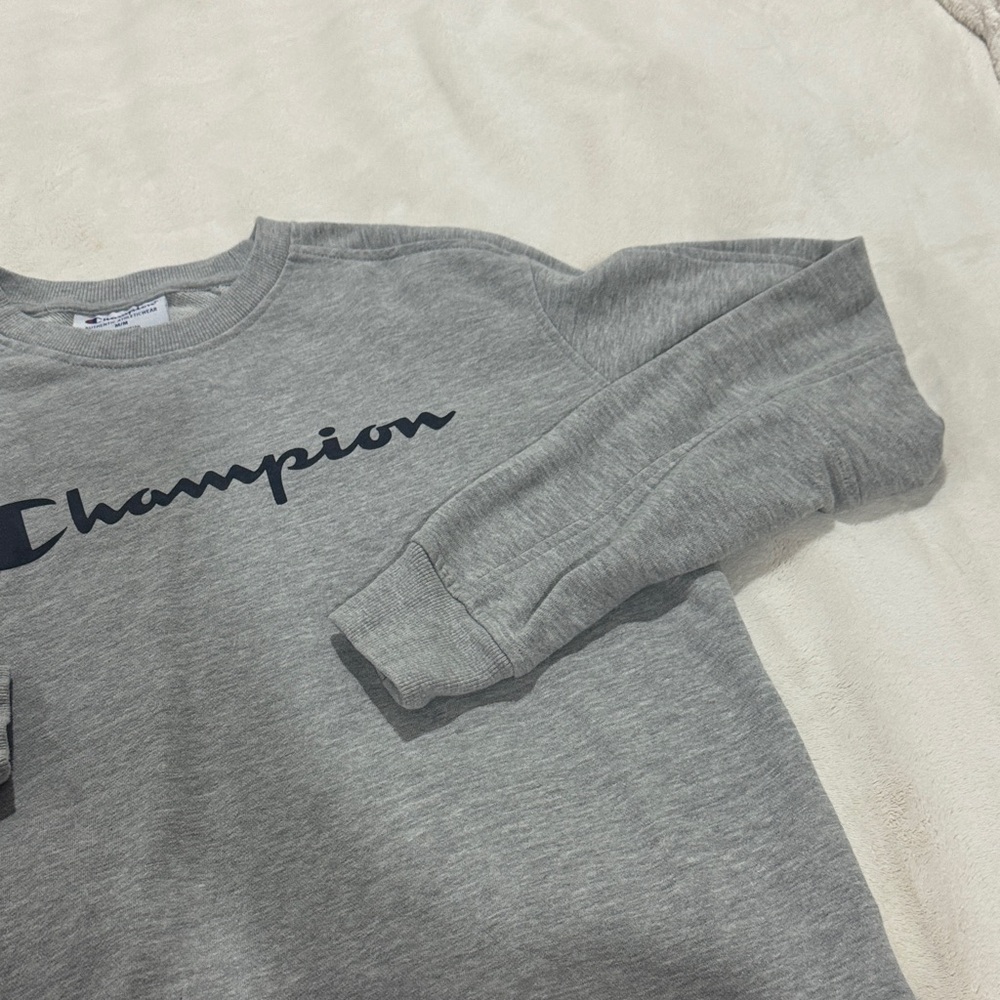 Champion Light Gray Pullover with Front Script Logo - Picture 4 of 6